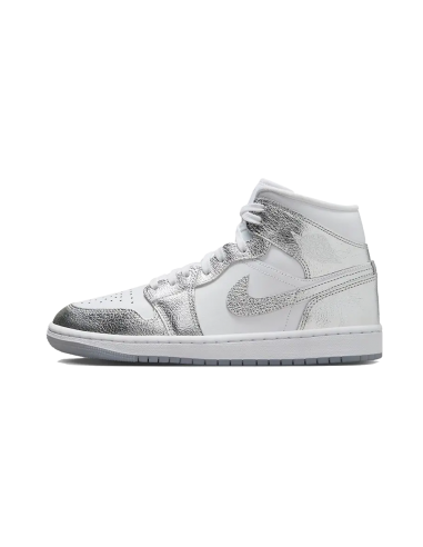 Air Jordan 1 Mid Crinkled Chrome Vous souhaitez 