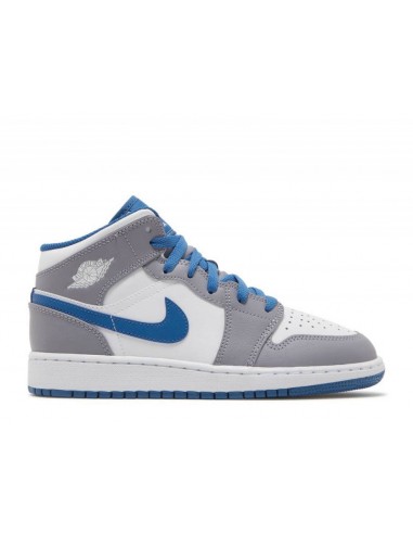 Air Jordan 1 Mid True Blue Cement (GS) Faites des économies