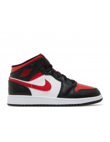 Air Jordan 1 Mid Black Fire Red (GS) Les êtres humains sont 