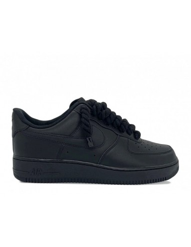 Nike Air Force 1 Low Black Custom Lacets Corde Noir JUSQU'A -70%! 