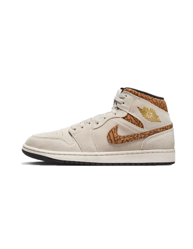 Air Jordan 1 Mid SE Brown Elephant brillant des détails fins