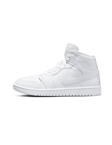 Air Jordan 1 Mid Triple White Patent Swoosh 50% de réduction en Octobre 2024