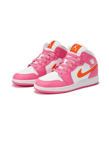 Air Jordan 1 Mid Pinksicle Safety Orange destockage